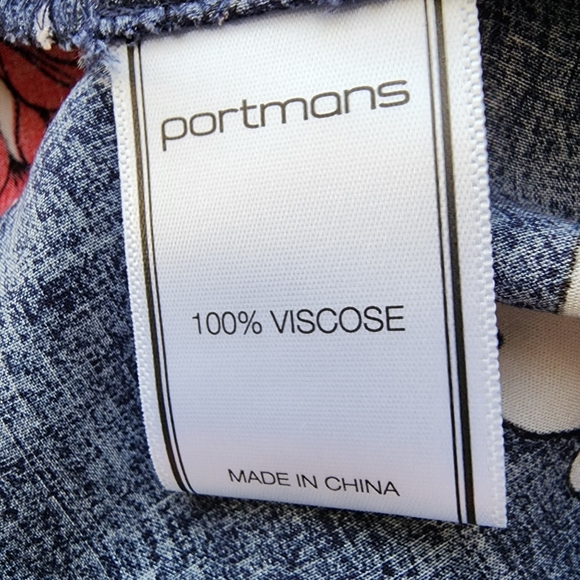 PORTMANS long dress Size 10 navy blue midi 100% viscose - Picture 8 of 12